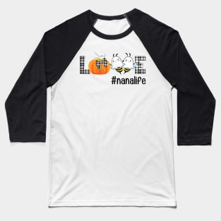 Plaid LOVE Pumpkin Ghost Bee Nana Life Autumn Halloween Baseball T-Shirt